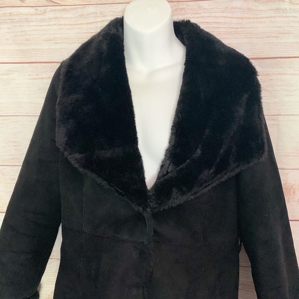 WHITE HOUSE BLACK MARKET Faux Fur Jacket Suede